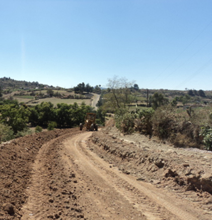 Construcción de terracerías, subbase y base hidráulica, en calles, caminos y carreteras.